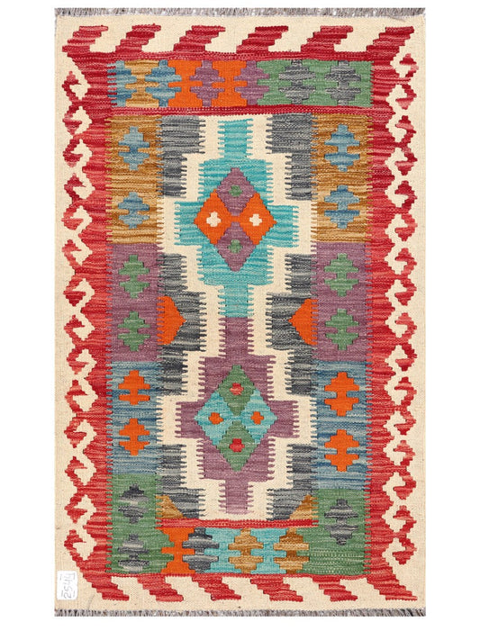 Maimana Afghanistan Kilim Rug - 123 x 75 cm