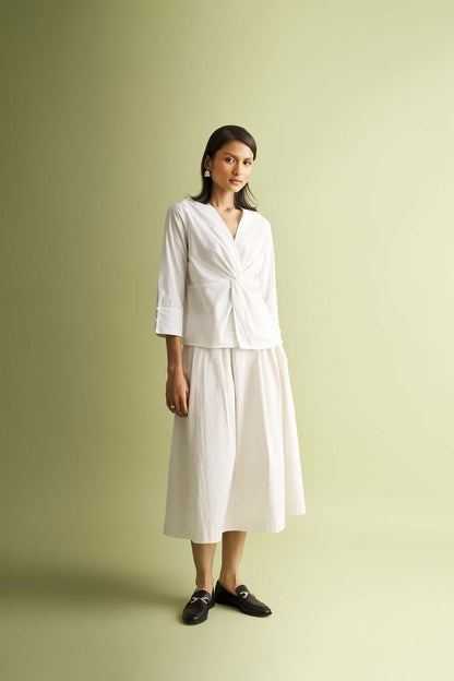 Front Twist Top in White - Lolomo!