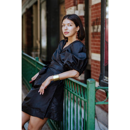 Black Lusso Wrap Dress – Elegant Women’s Wrap Dress