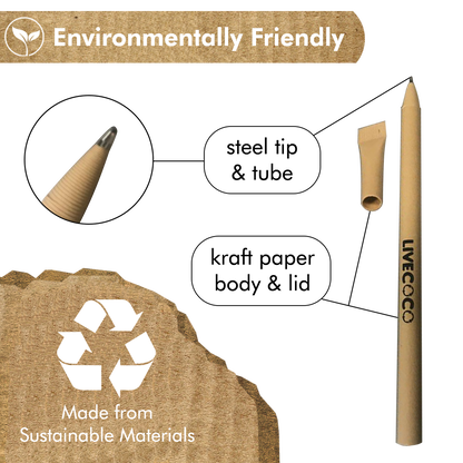 Paper Ballpoint Pens - 24 Pack - Lolomo!