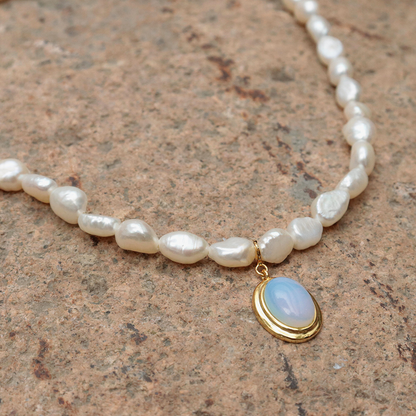 ROSETTE PEARL NECKLACE