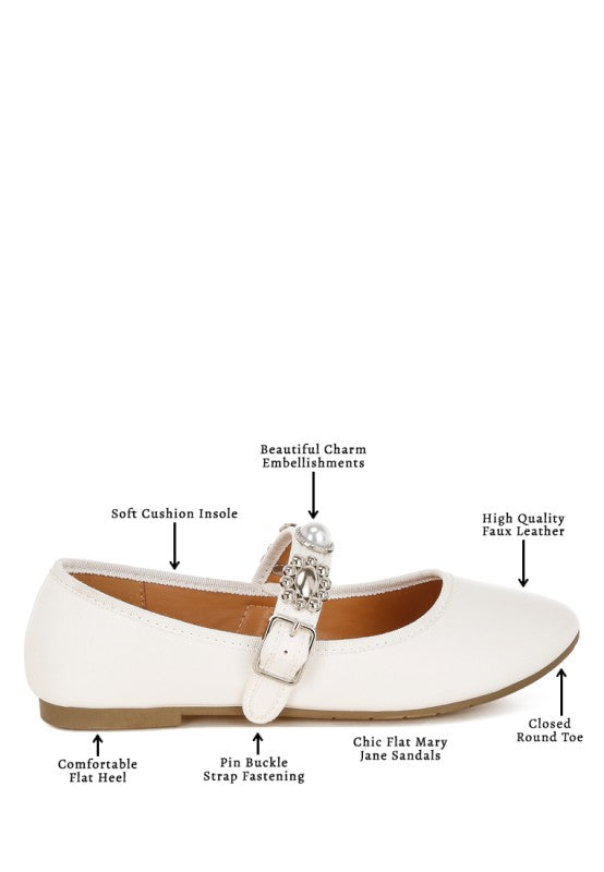 Kavana Charms Embellished Flat Mary Janes