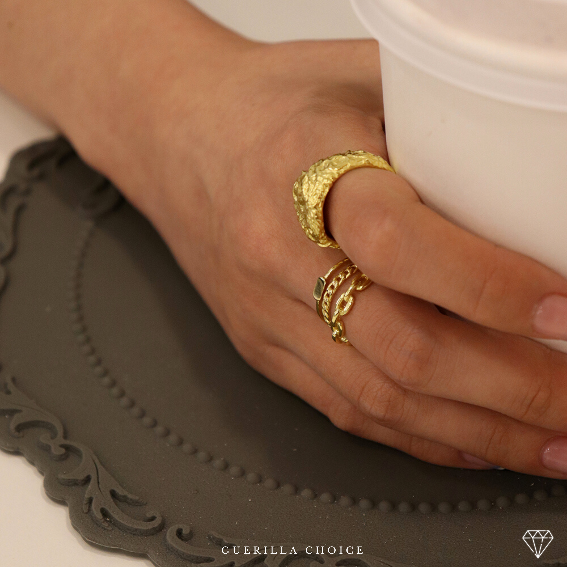 GRAZIA GOLD STACK RING