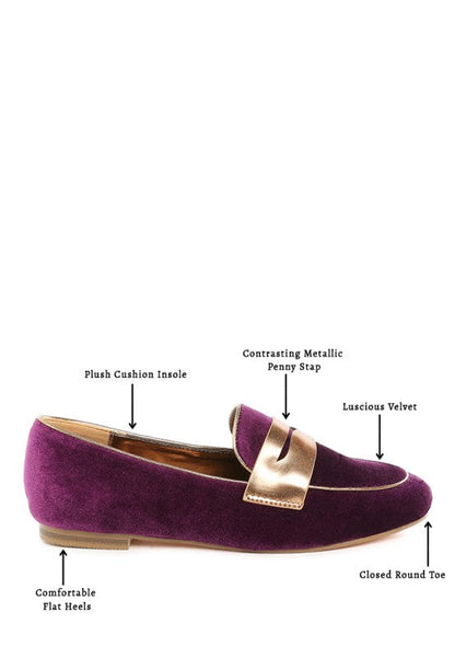 Malta Penny Strap Velvet Loafers