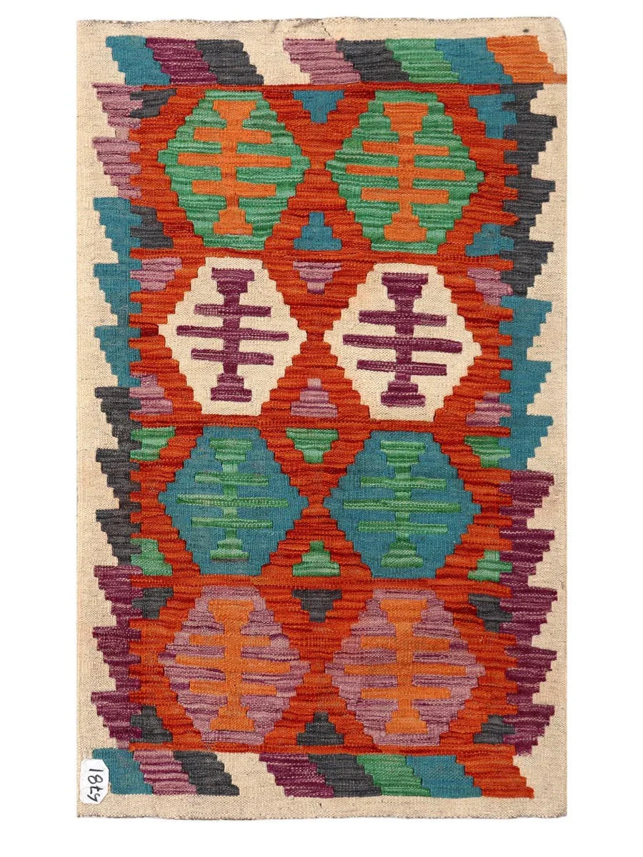 Maimana Afghanistan Kilim Rug - 128 x 77 cm