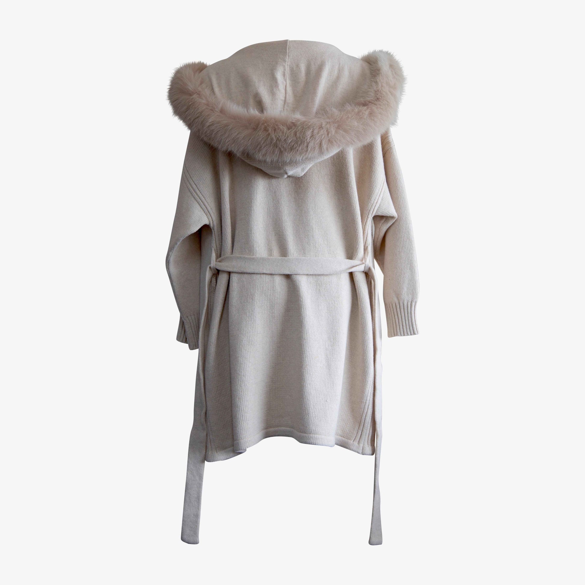 Cashmere Wrap Cardigan with Fox Fur – Cashmere Cardigan, Fur Trim
