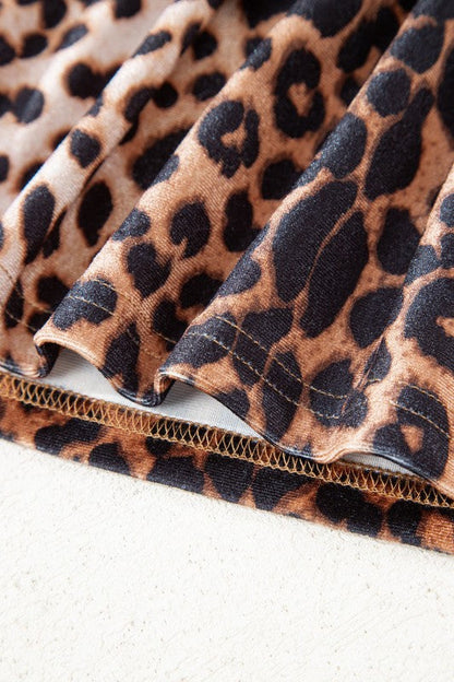 Leopard Tiered Patchwork Mini Skirt