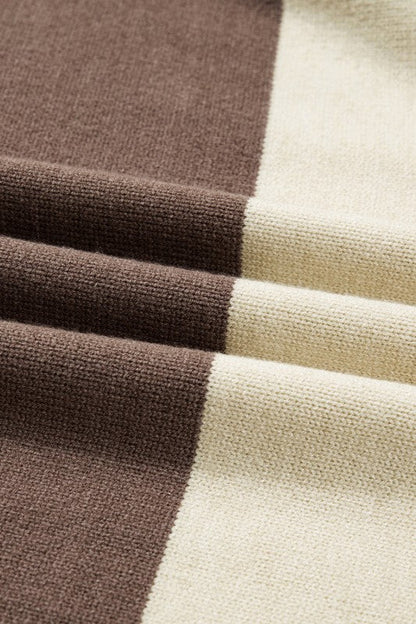 Colorblock Crew Neck Drop Shoulder Sweater