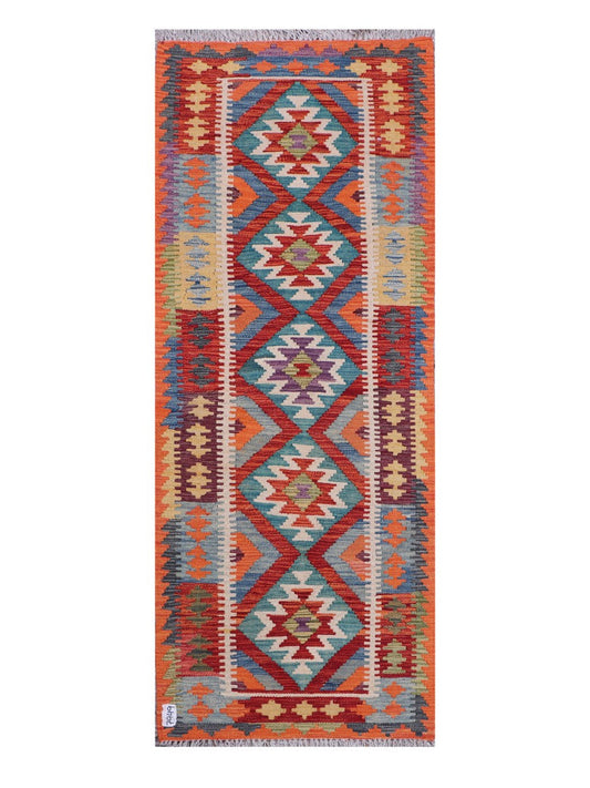 Maimana Afghanistan Kilim Rug - 194 x76 cm