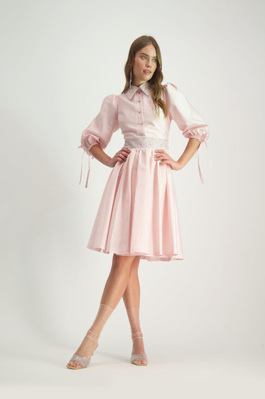 Buttoned Rhinestone Dress - Touch