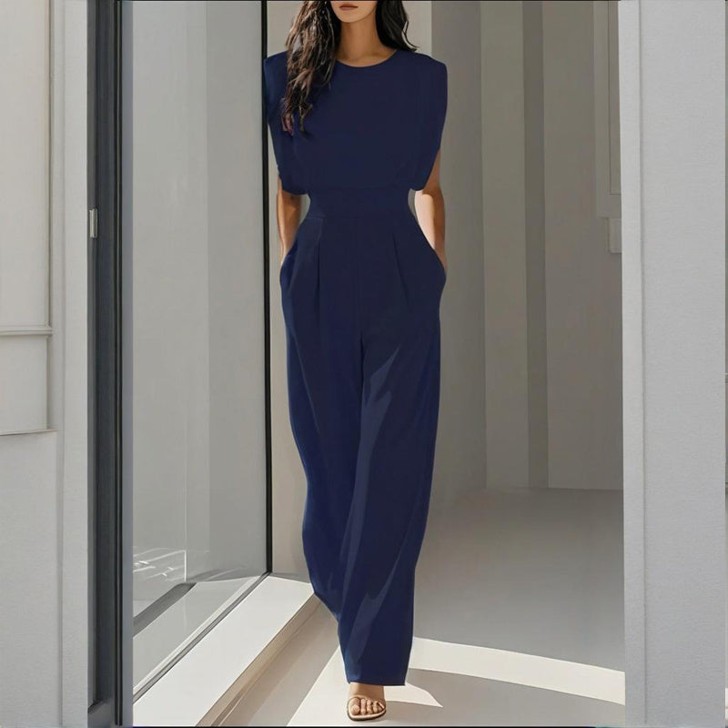 Women’s wide-leg short sleeve jumpsuit