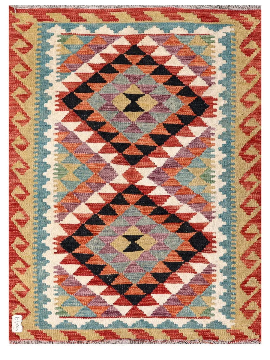 Maimana Afghanistan Kilim Rug - 118 x 88 cm