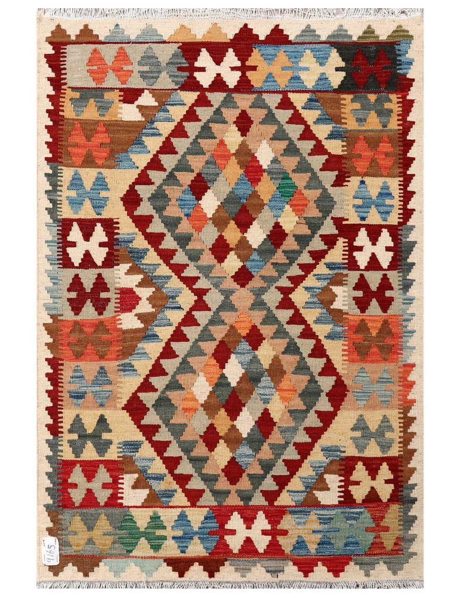 Maimana Afghanistan Kilim Rug - 123 x 82 cm
