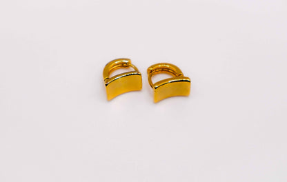 Golden Lock Rectangle Earrings – Elegant Gold-Plated Jewelry for Women