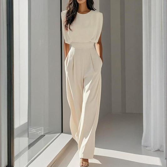 Women’s wide-leg short sleeve jumpsuit