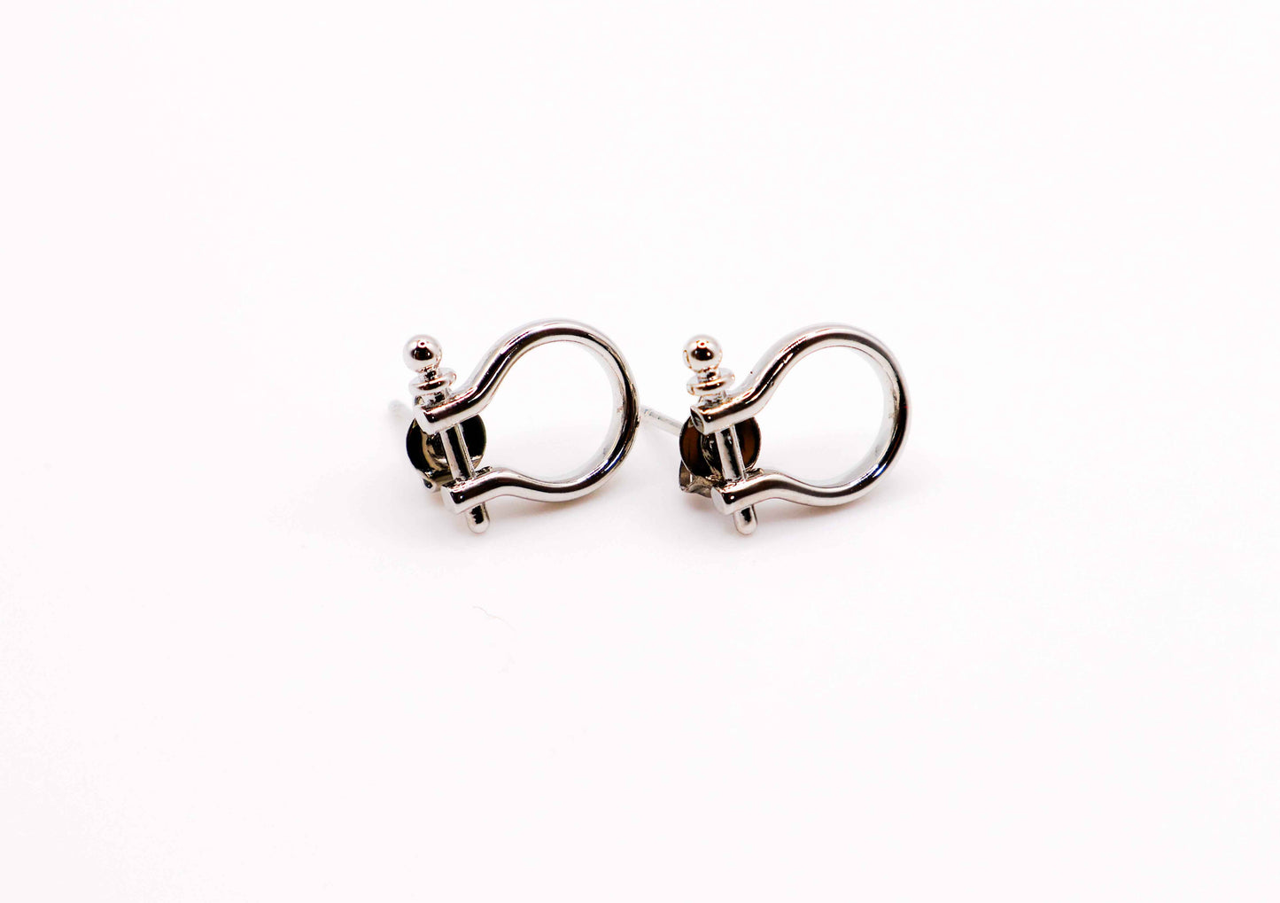 Whimsical White Gold Horseshoe Earrings