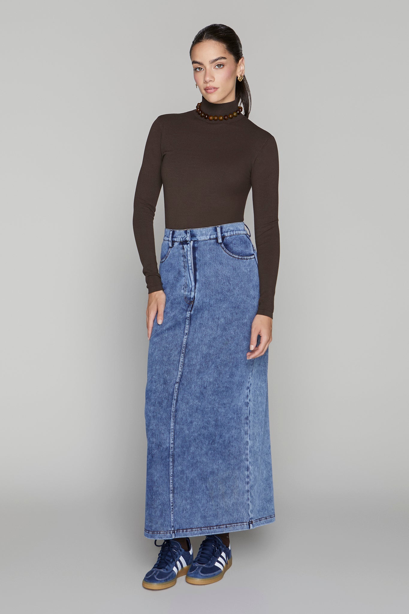 Vaughn Skirt in Dark Wash Denim