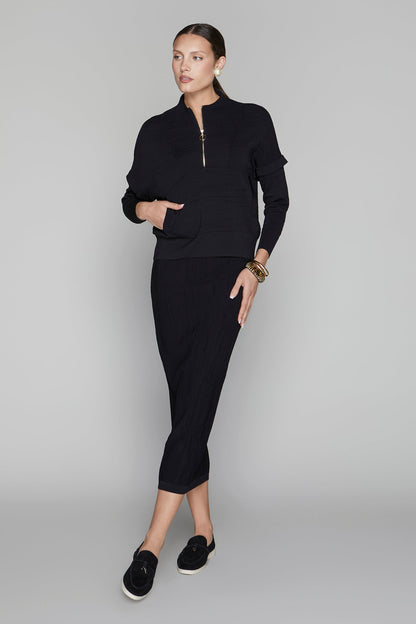 Canton Zip Top in Black