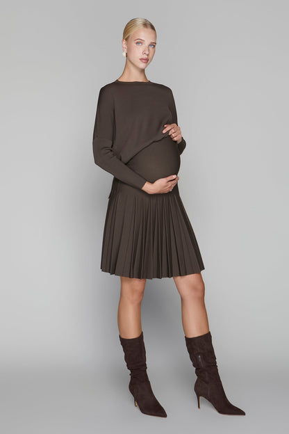 Maternity Infinity Skirt in Cocoa