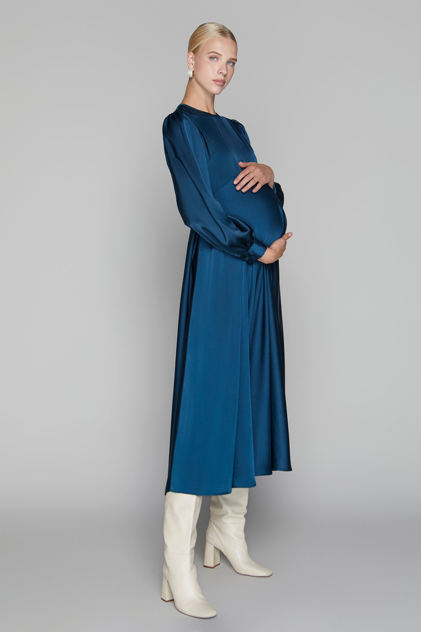 Arden Maternity Dress in Teal