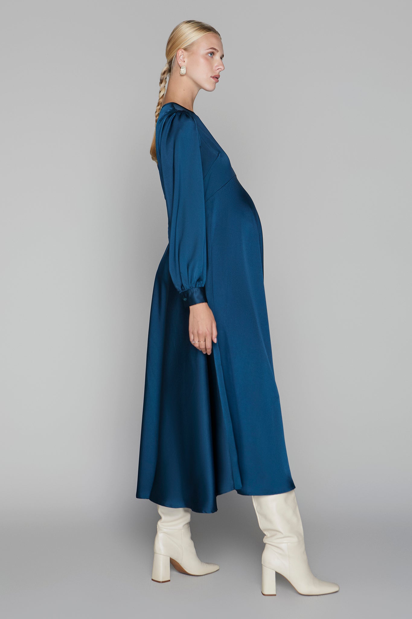 Arden Maternity Dress in Teal