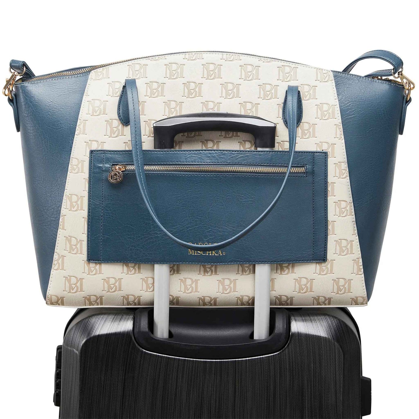 Caroline Vegan Leather Monogram Weekender Duffel Bag