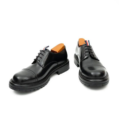 Big Cap Toe Derby shoes Black