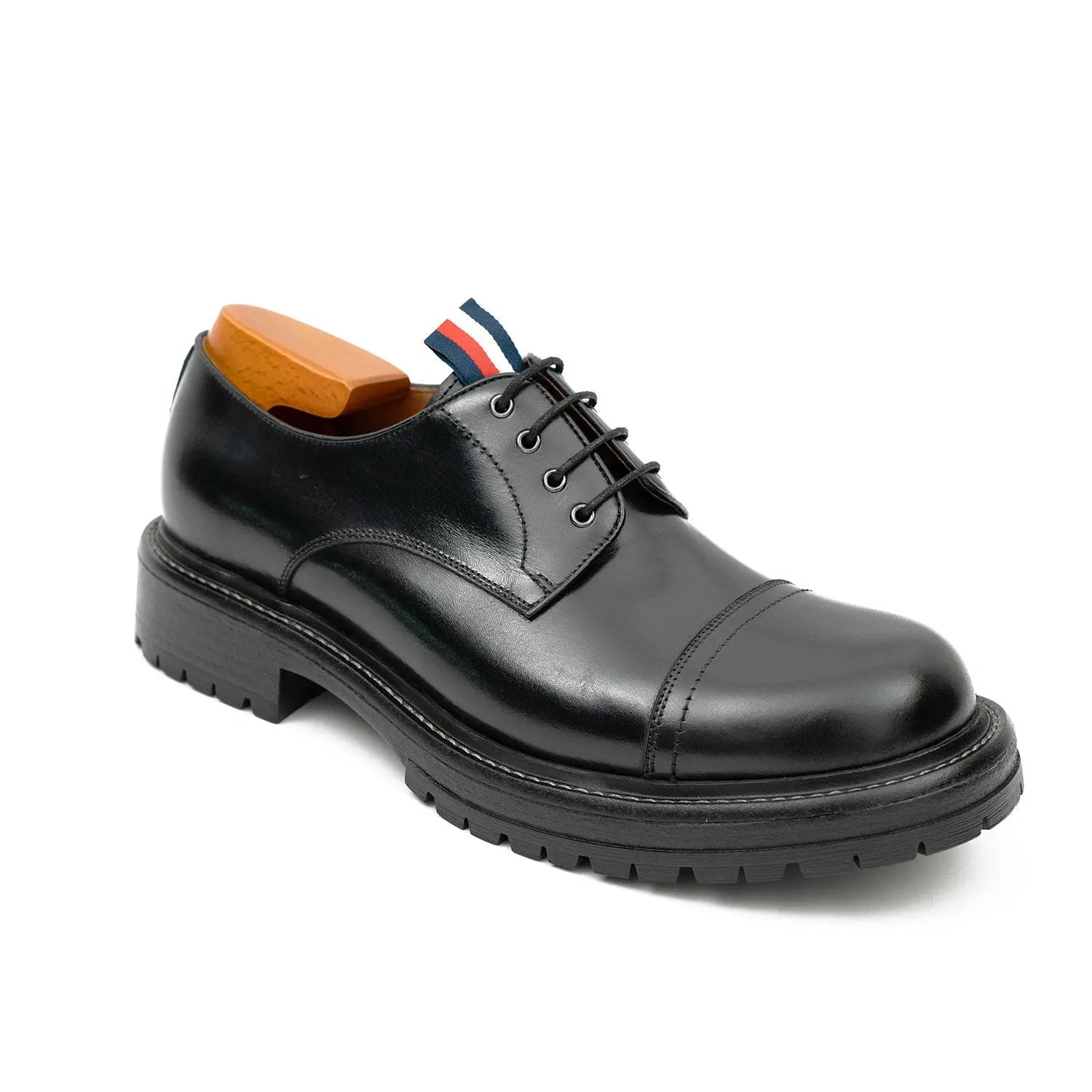 Big Cap Toe Derby shoes Black