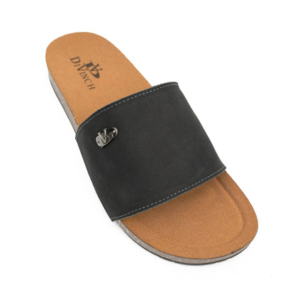 Black Single - Strap Slide Sandals