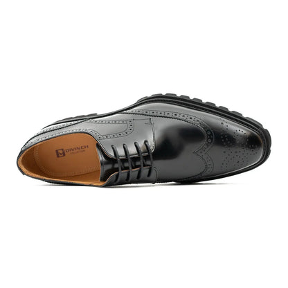 Black derby brogue shoes
