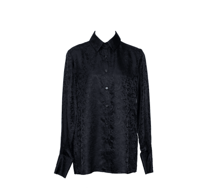 Elegance Silk Blouse in Black Paisley – Women’s Luxury Silk Top - Lolomo!