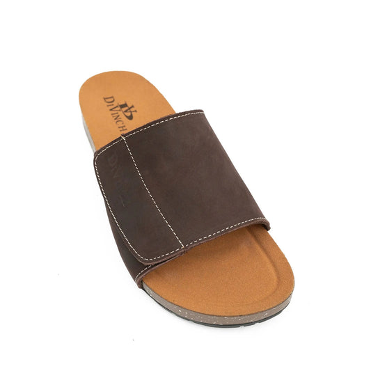 Brown Single - Strap Slide Sandals