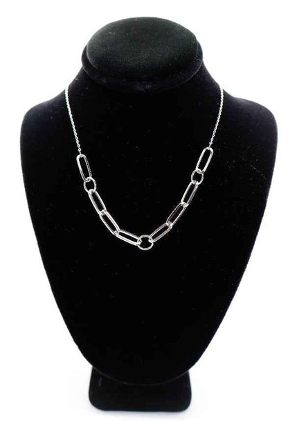 Silver Serenity Chain Necklace – Luxury Silver Statement Necklace