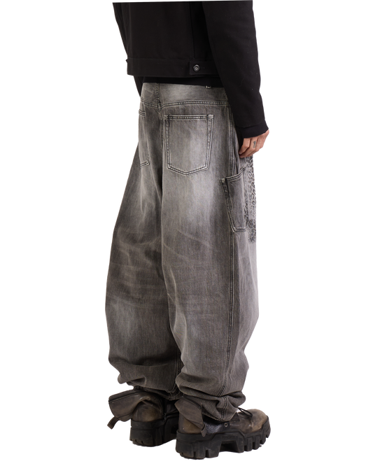 CHEETAH PRINT BOMBER DENIM