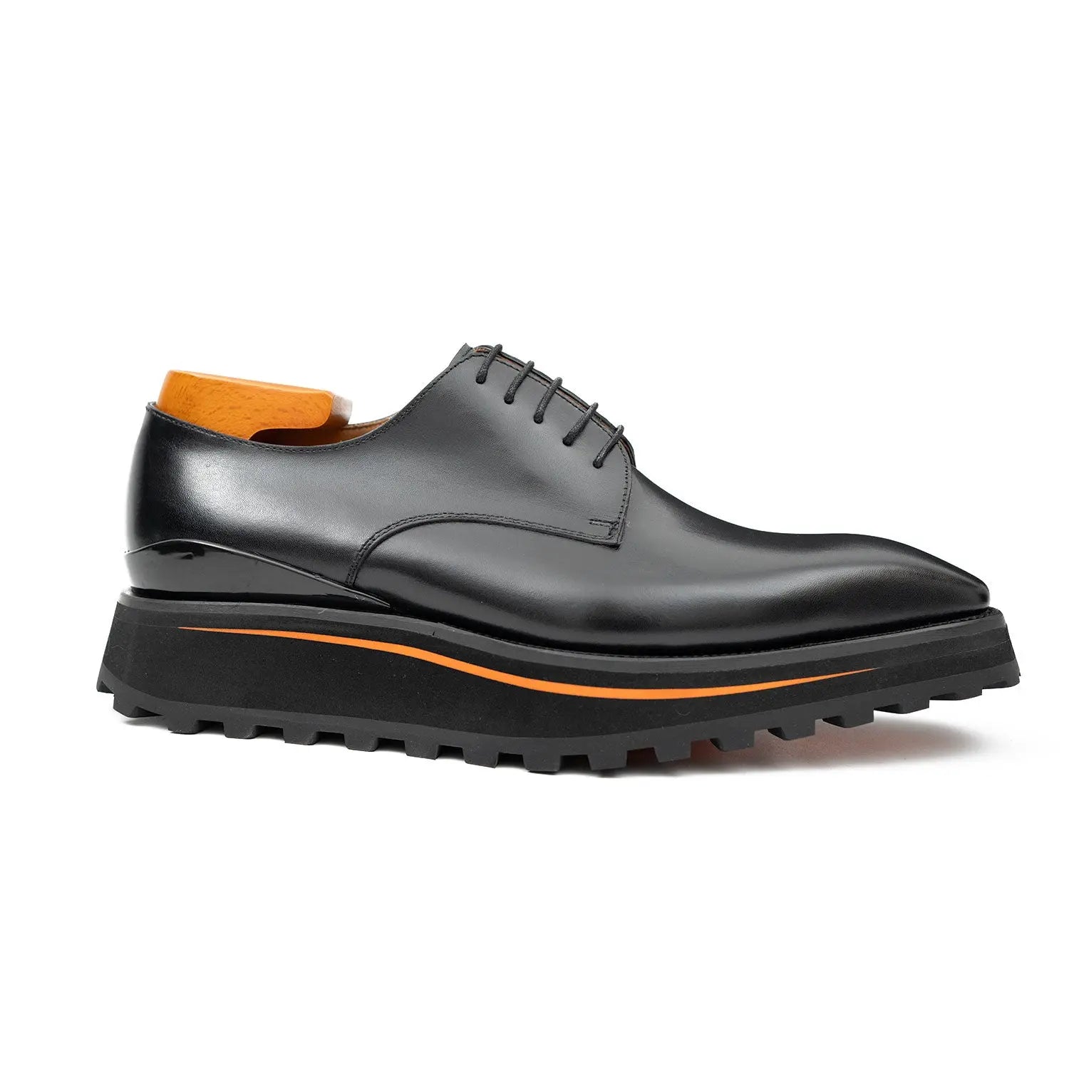 Calf leather business dress derby shoes Black
