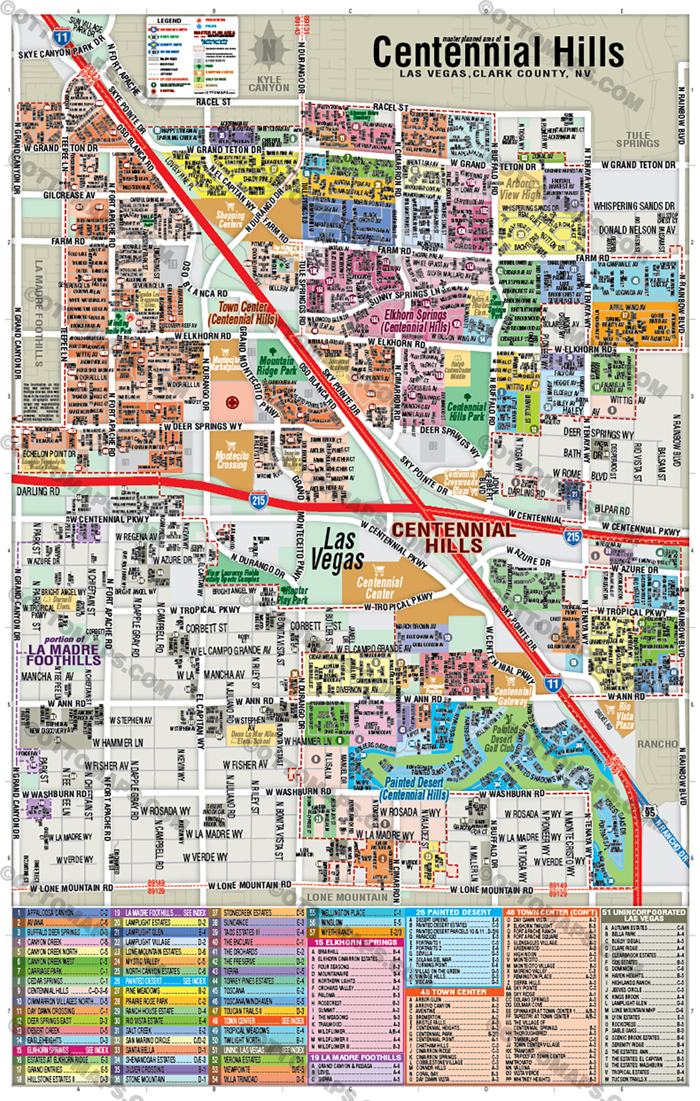 Centennial Hills Map, Las Vegas, NV - POSTER PRINTS