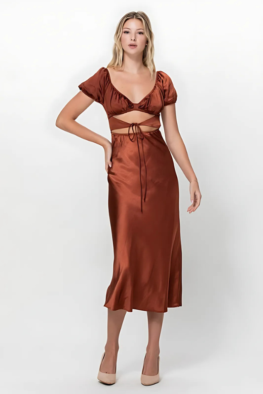 Romance in Rome Satin Dress - Lolomo!