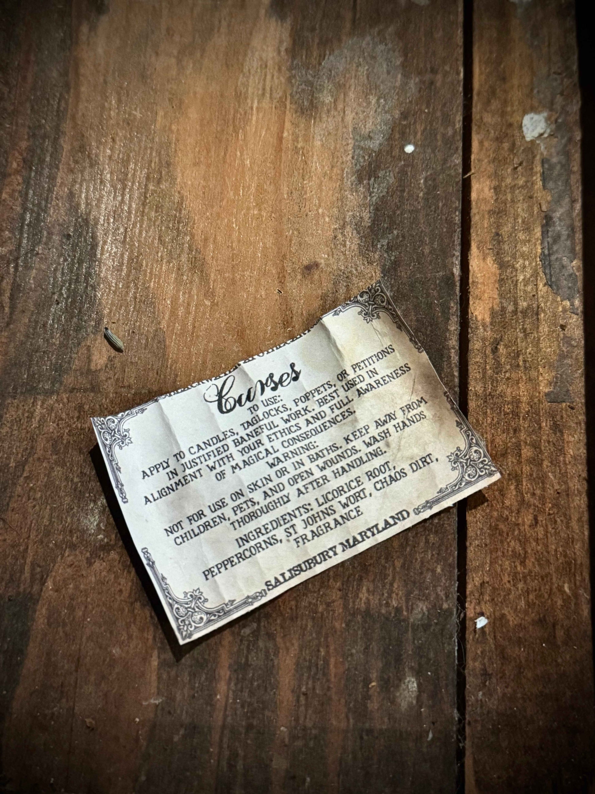 Curses Ritual Oil for Baneful Magic & Hex Reversal – 1oz