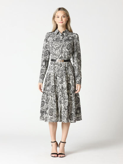 Gracia Paisley Print Flare Dress D34593