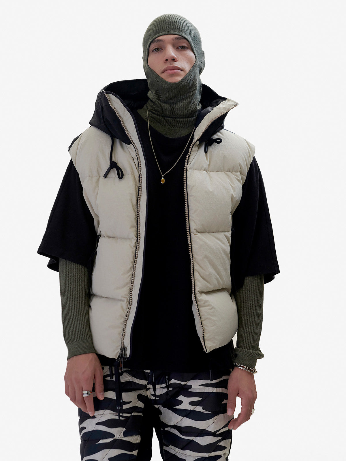 Hooded Down Vest - Canvas