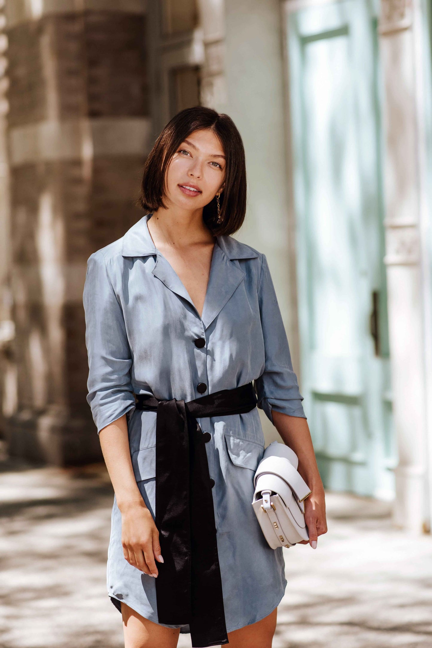 Cielo Blue Blazer Dress – Women’s Tailored Blazer-Style Dress