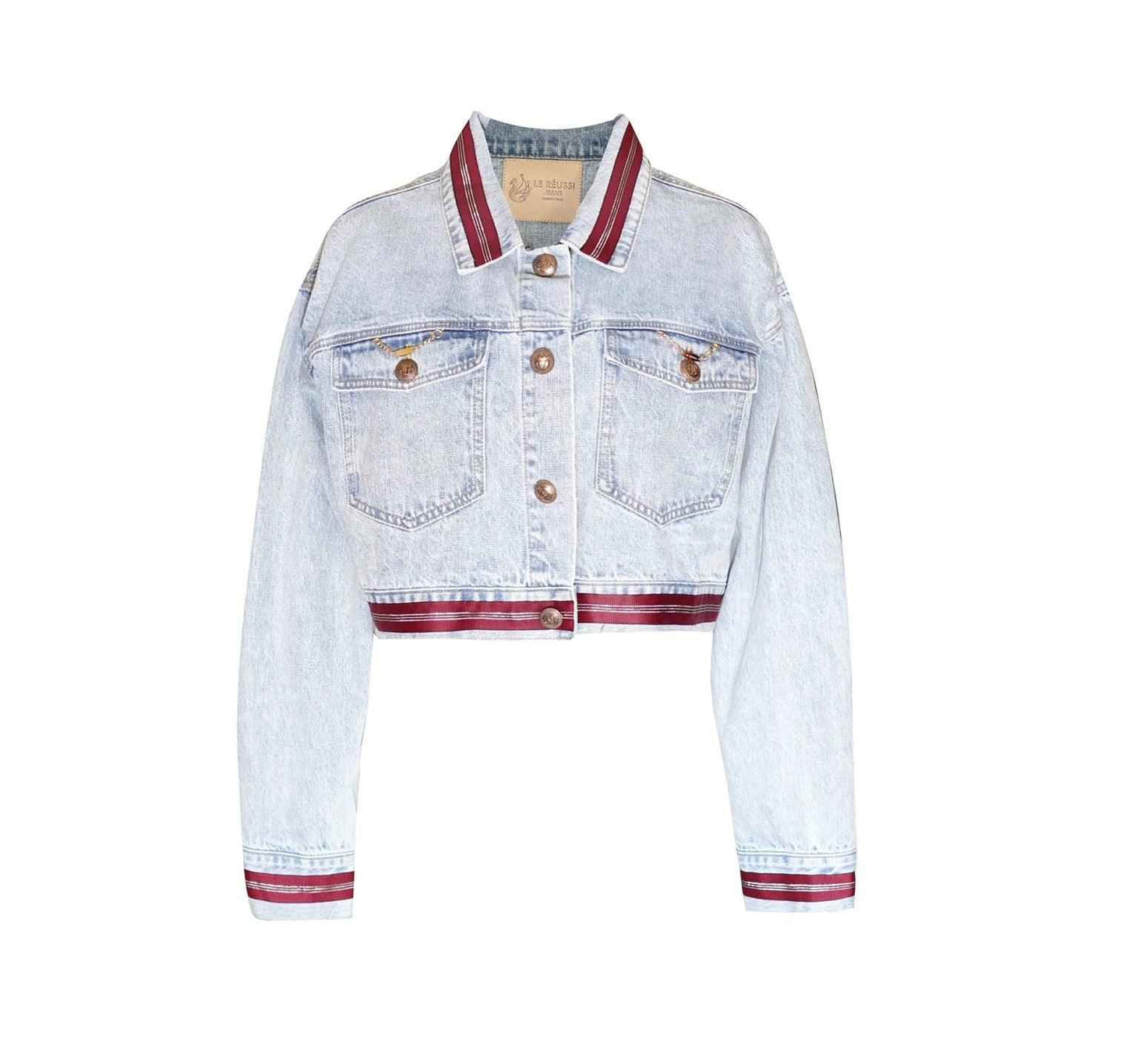 Danielle Denim Jacket with Red Lining – Women’s Casual Style