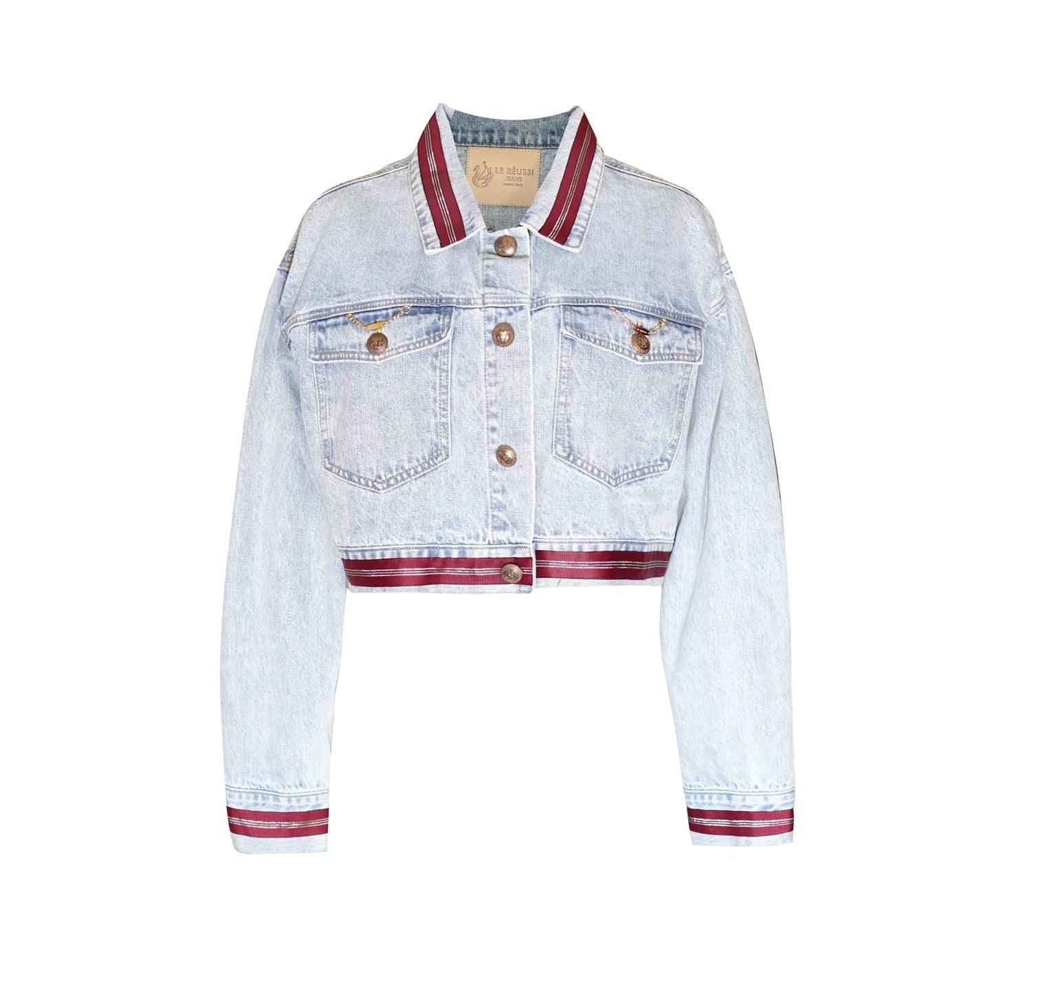 Danielle Denim Jacket with Red Lining – Women’s Casual Style