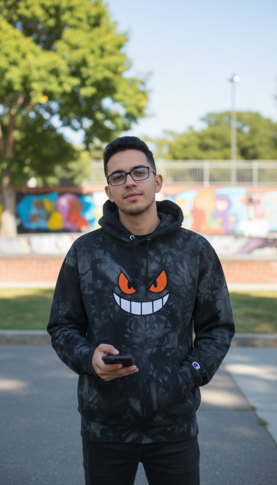 Sudadera con capucha tie-dye Demon Inside