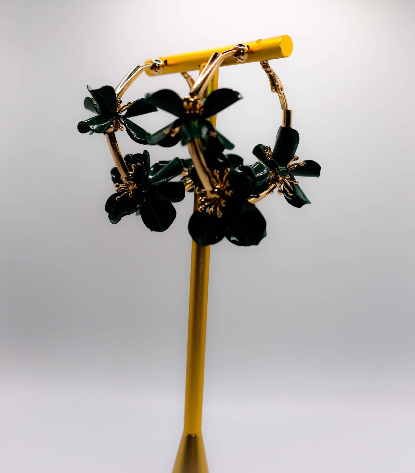 Floral Luxe Hoops – Gold Flower Hoop Earrings