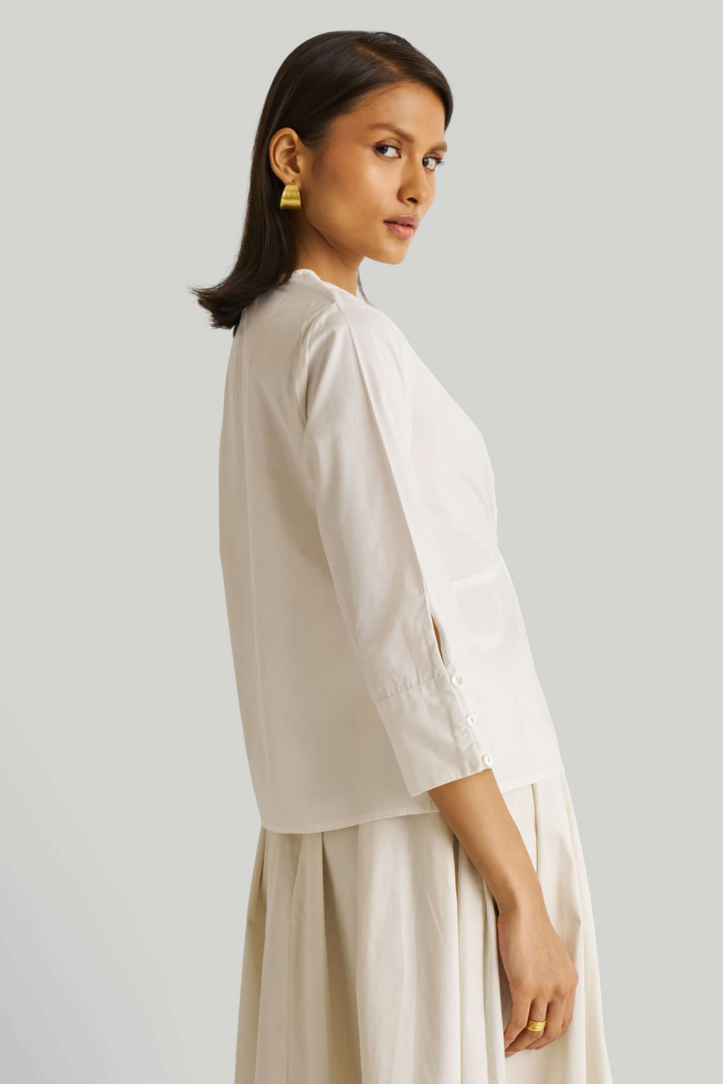 Front Twist Top in White - Lolomo!