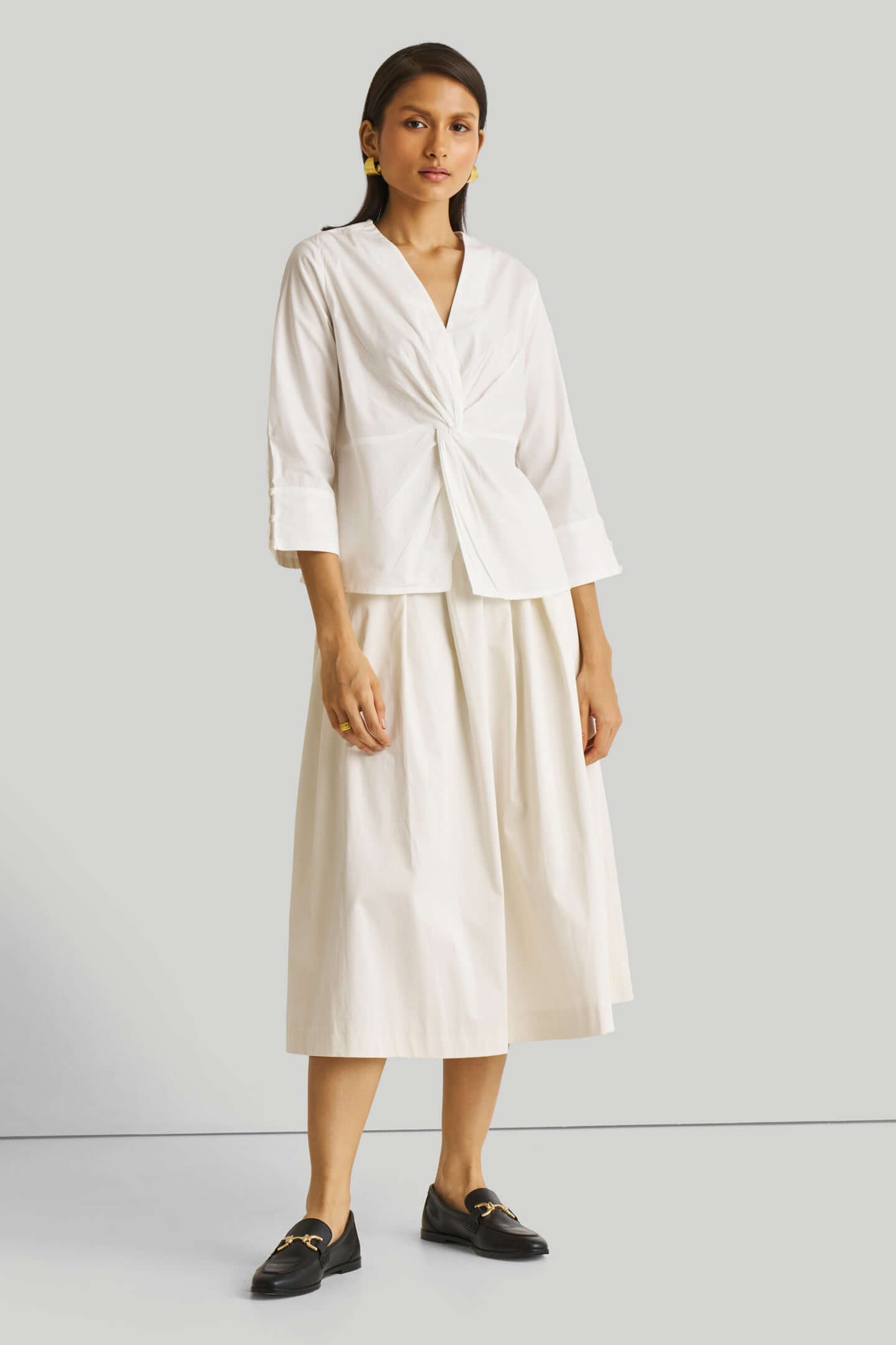 Front Twist Top in White - Lolomo!