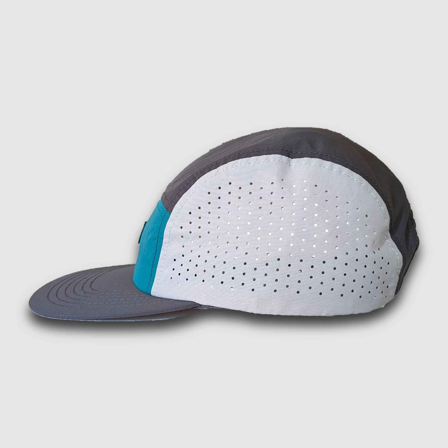 Ultralight 5-Panel Camper Hat - Graphite/Teal