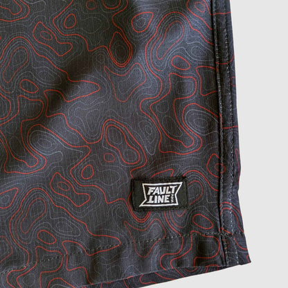 Langley Performance Stretch Short - Carbon/Topo
