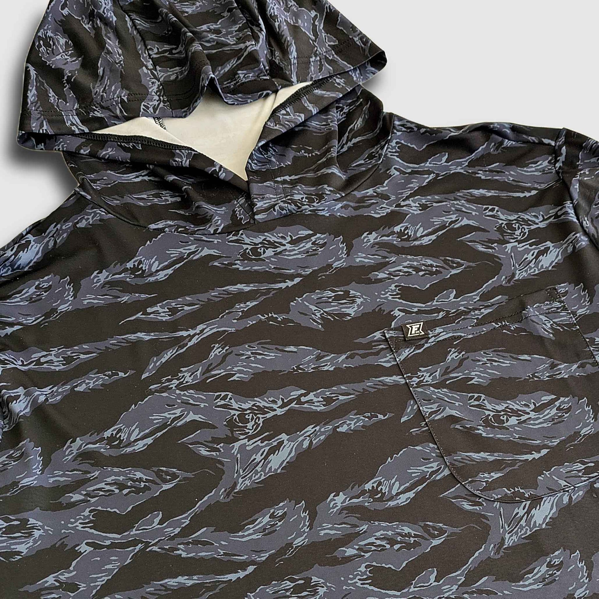 Carson Sun Hoodie - Black Tiger Camo